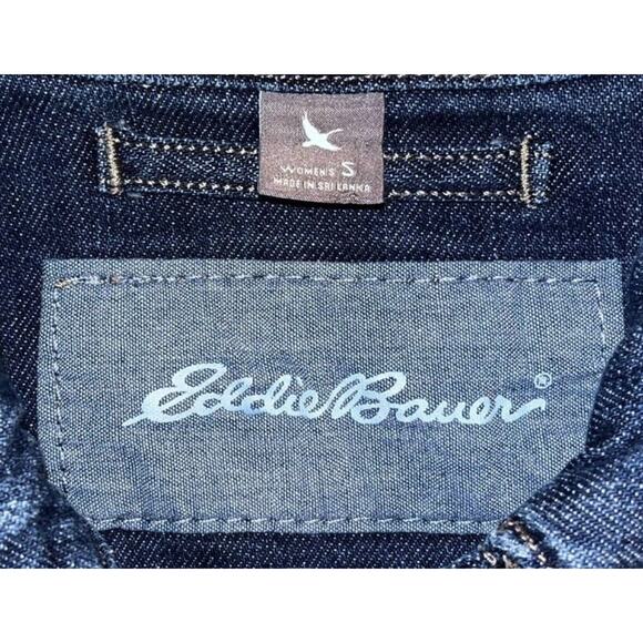 Eddie Bauer Women's Denim Jacket Size Small Trucker Biker Pockets Classic EUC - Picture 6 of 6